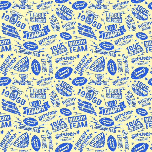 Vector illustration of Rugby team seamless pattern