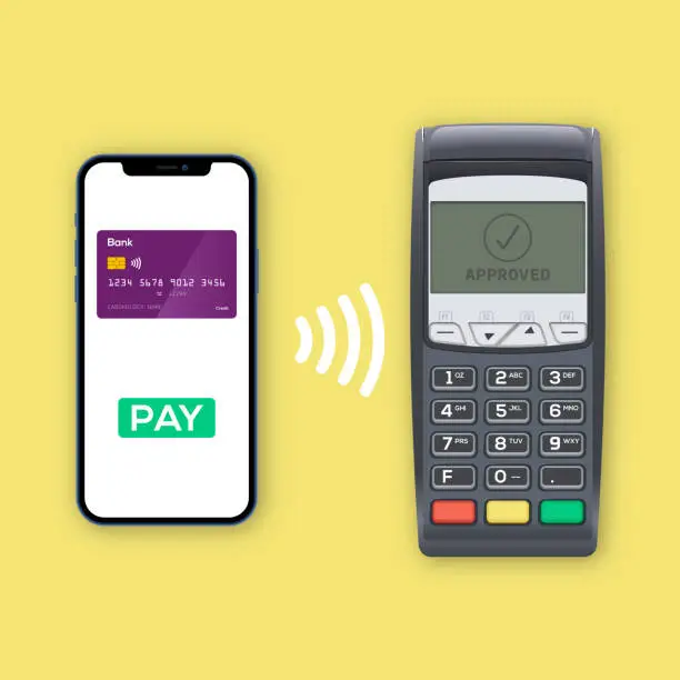 Vector illustration of Contactless Payment Phone