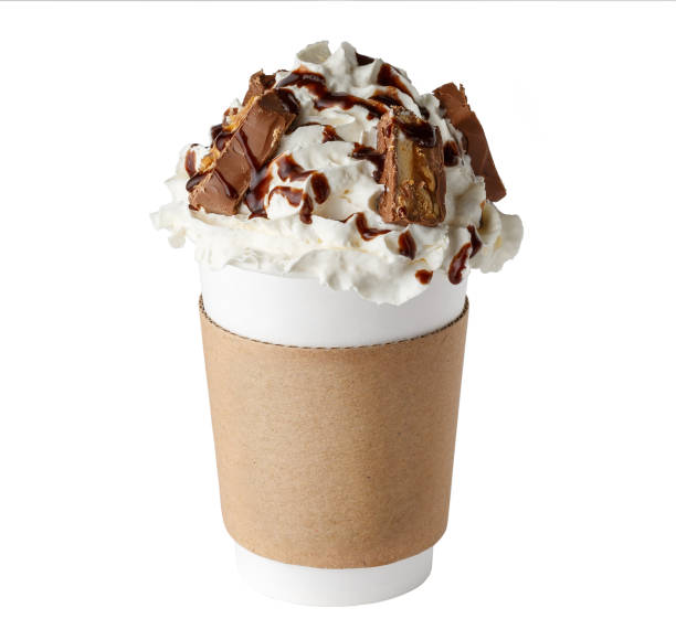 istock Coffee drink covered with whipped cream isolated 1295439686