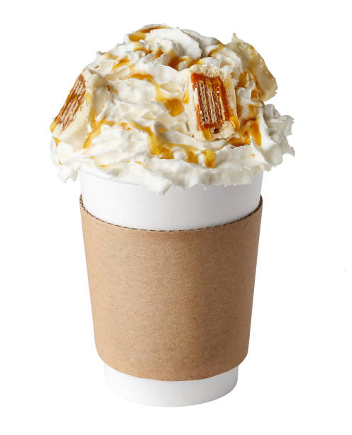istock Coffee drink covered with whipped cream isolated 1295439701