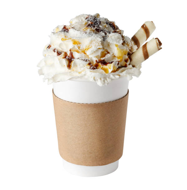 istock Coffee drink covered with whipped cream isolated 1295439703