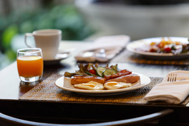 istock Breakfast served with orange juice and coffee. 1295439991