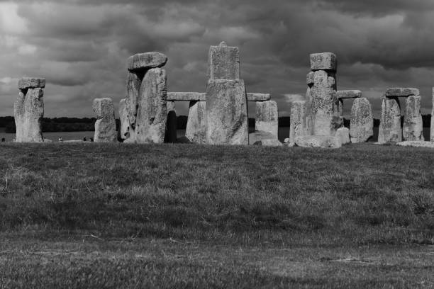 istock United Kingdom - Stonehenge - North Side - Black & White 1295442777