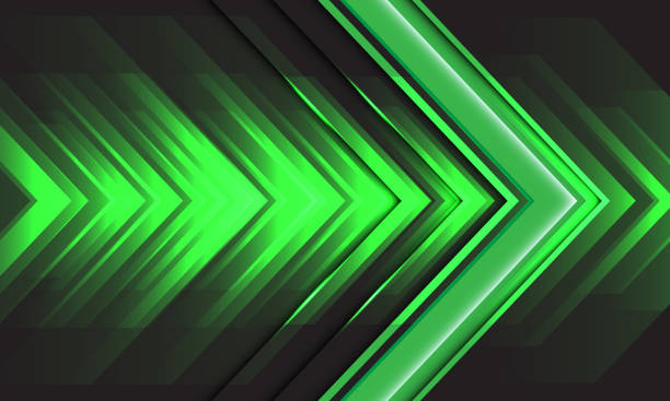 istock Abstract green light arrow speed energy on black design modern futuristic background technology vector illustration. 1295445133