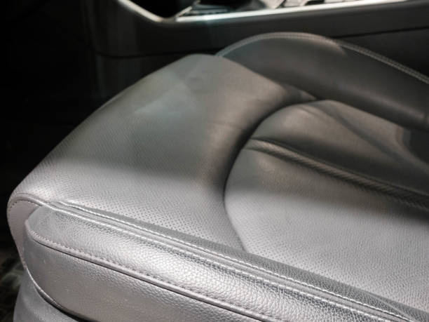 istock Black leather seat in the car interior 1295446337