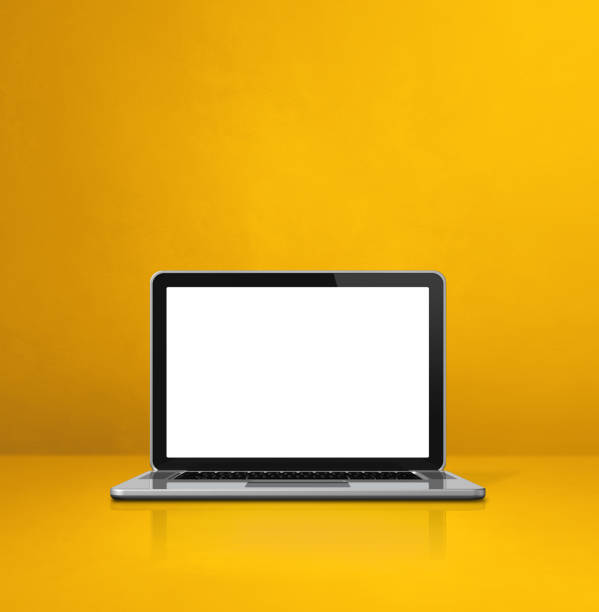 istock Laptop computer on red office scene background 1295448851