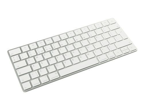 Modern computer keyboard isolated on white background