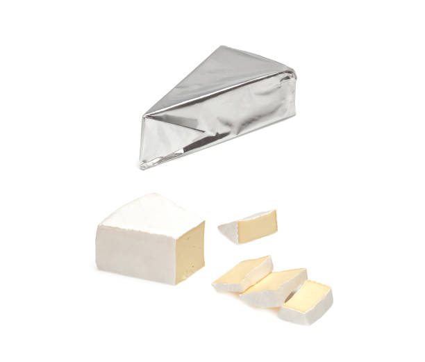 istock Sliced Brie cheese isolated on white background 1295454796