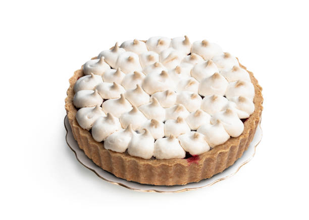 istock Meringue covered berry tart pie isolated on white 1295457789