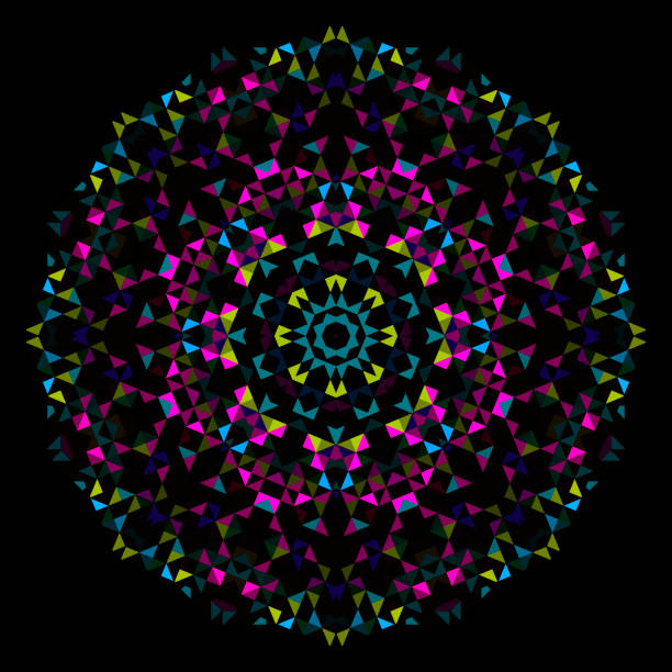 abstrakcyjny kwiat. kreatywne kolorowe koło wektorowe w stylu. - kaleidoscope stock illustrations