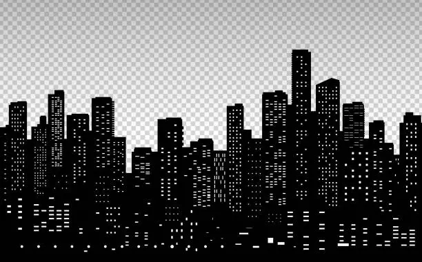 Vector illustration of Seamless modern cityscape silhouette