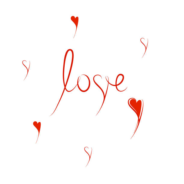 istock Light airy card with a heart and the inscription 