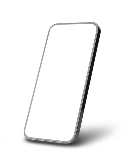 istock Black mobile smartphone mockup with blank screen isolated on white background with clipping path, Can use mock-up for your application or website design project 1295469188
