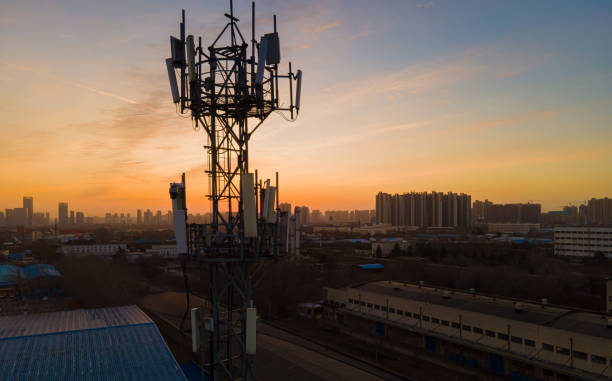 istock Aerial view 5G cellular communications tower 1295470173