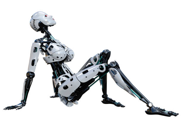 istock 3D illustration female robot on white 1295473735