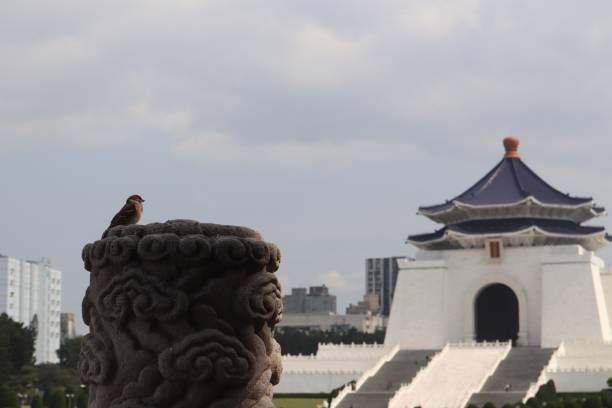 istock Bird overlooking temple in Taiwan. 1295476674