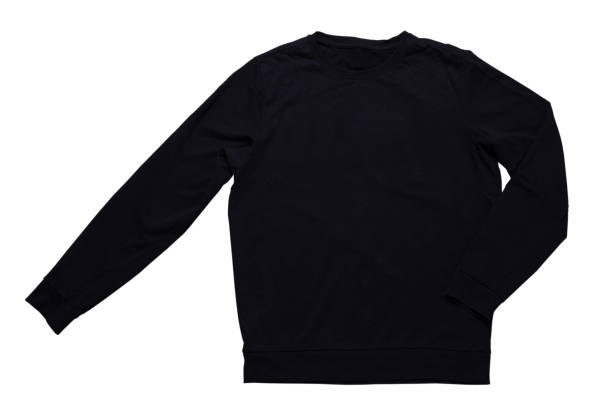 istock Black sweatshirt mock up isolated on white background. Black sweatshirt design template over white 1295478025