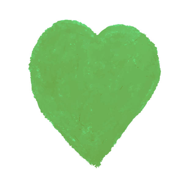 istock Illustration of heart shape drawn with green colored chalk pastels 1295478089