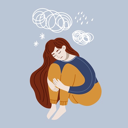 Ilustración de Mujer De Dibujos Animados Vectoriales En Depresión Sentada En El Suelo Estrés Sensación De Desesperación Soledad Tener Problemas Psicológicos Tristeza Trastorno Mental Enfermedad y más Vectores Libres de Derechos de Ilustración de Mujer De Dibujos Animados Vectoriales En Depresión Sentada En El Suelo Estrés Sensación De Desesperación Soledad Tener Problemas Psicológicos Tristeza Trastorno Mental Enfermedad y más Vectores Libres de Derechos de