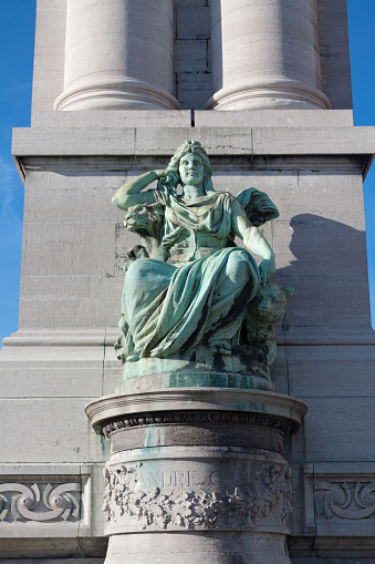 Allegory statue of Jubekpark in Brussels - Statues are representing West Flanders, East Flanders, Antwerp, Limburg, Hainaut, Namur, Liège, and Luxembourg.