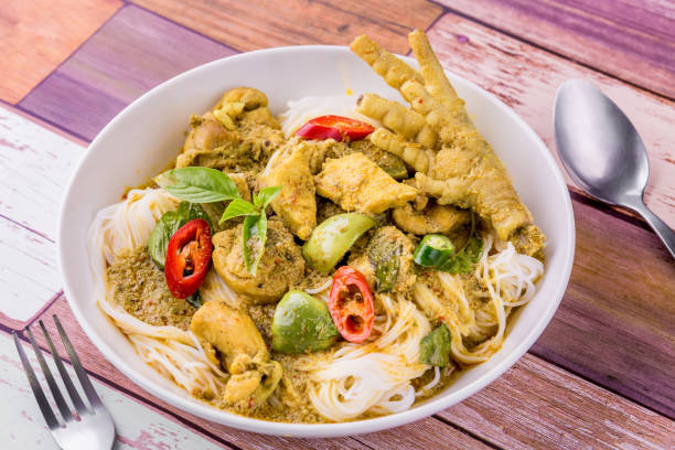 istock Rice Noodles with Chicken green curry 1295490339
