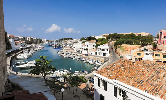 Small boat harbour at Ciutadella, western Menorca, Balearic archipelago, Spain
