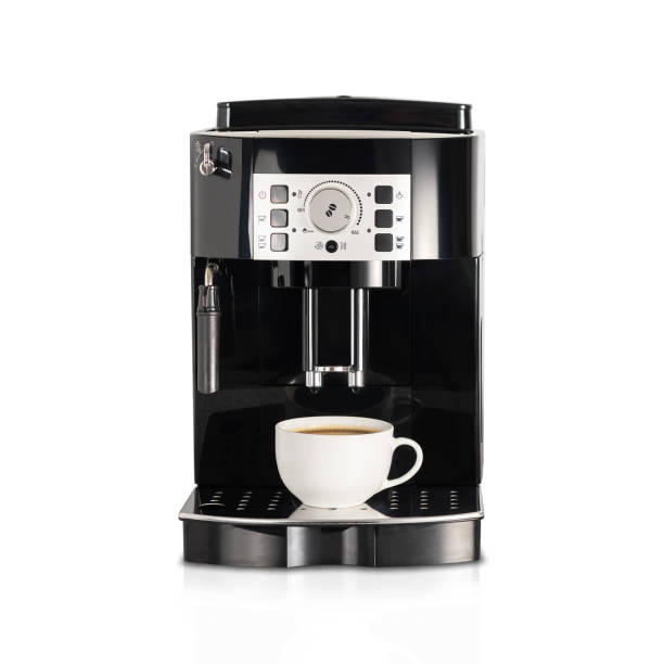 istock Espresso coffee machine isolated on white background. 1295494415