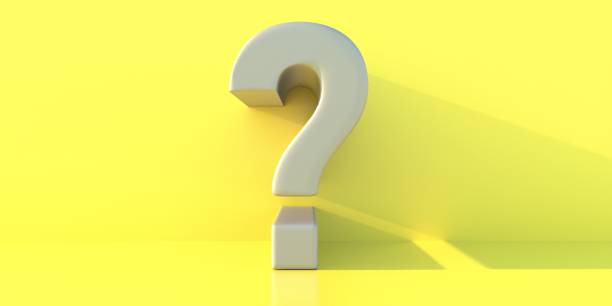 istock Grey question mark isolated on lemon color wall background. 3d illustration 1295508645