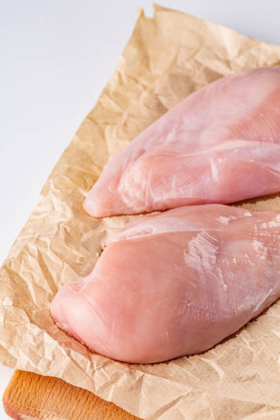 istock raw chicken fillet on a white acrylic background 1295510017