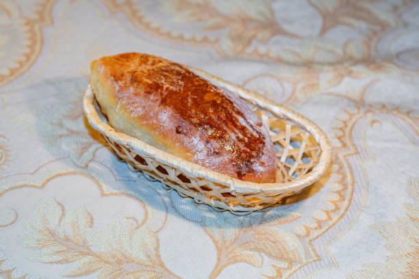 istock Freshly baked homemade pie in a wicker dish 1295510600