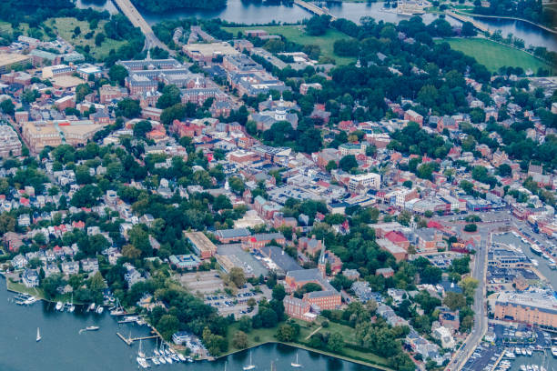 istock Aerial Image, Downtown Annapolis with State House, MD 1295510963