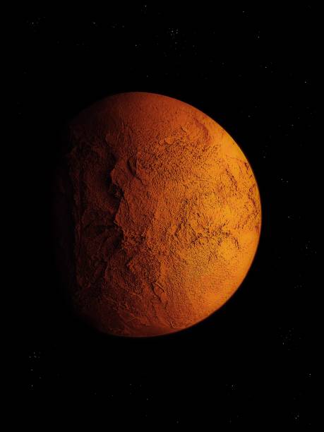 mars aislado, planeta rocoso en el espacio, paisaje cósmico, superficie del planeta. - mars fotografías e imágenes de stock