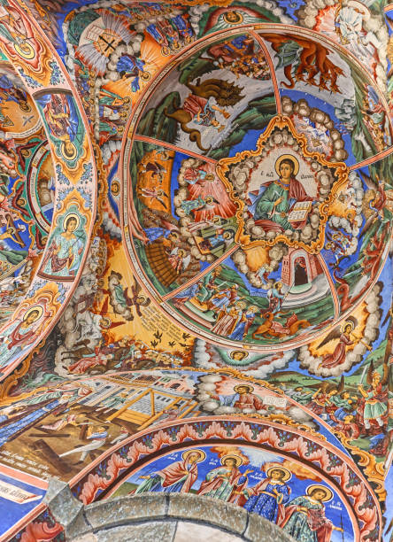 istock Religious paintings in Rila Monastery, Bulgaria 1295516201