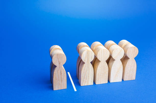 istock Two people out of ten, separated by a line. Visualization of statistical data. 20% of 100%. Elections, medicine, demography. Systematization. Less than half. 1295519450