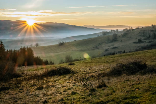 istock Rural sunset scene, Helpa, Slovakia 1295519477