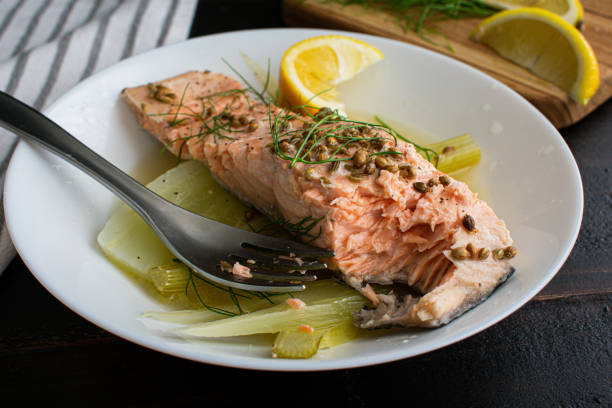 istock Poached Salmon with Fennel and Lemon 1295524352