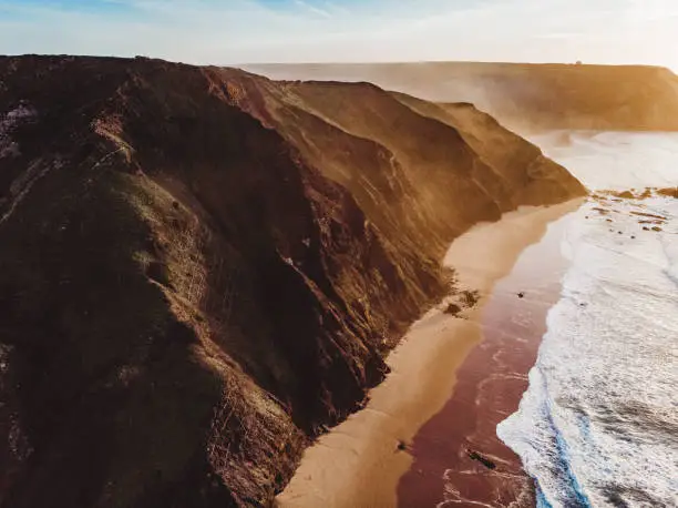Photo of Amazing Drone Shot the Beautiful Algarve Coastline at Praia do Castelejo and Praia da Cordoama, Portugal