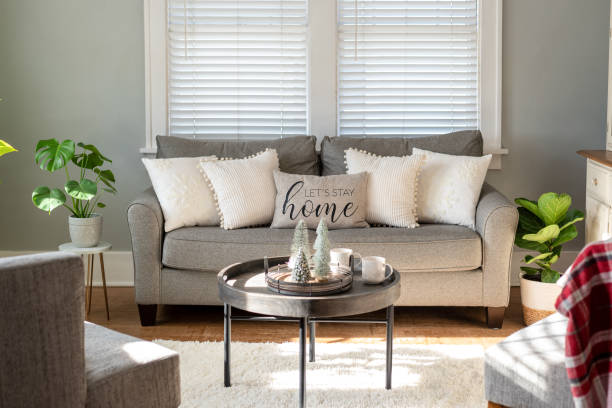 istock Sunny stylish sitting area in a cozy home 1295536778