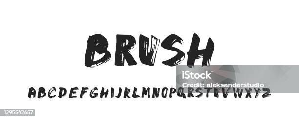 Brush Script Abcd Brush Hand Drawn Alphabet Stock Illustration - Download Image Now ...
