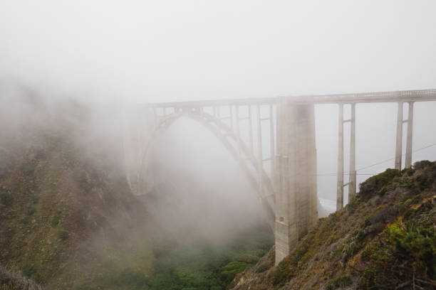 istock iconic Big Sur bridge in fog 1295553436