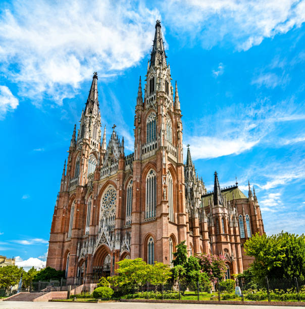 cathedral of la plata in argentina - architecture brick cathedral christianity imagens e fotografias de stock