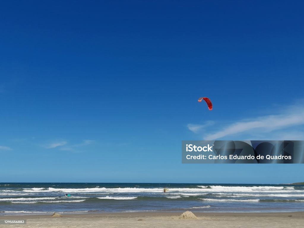 Edge of Siriu beach and kitesurf Edge of Siriu beach, coast of Santa Catarina in southern Brazil Beach Stock Photo
