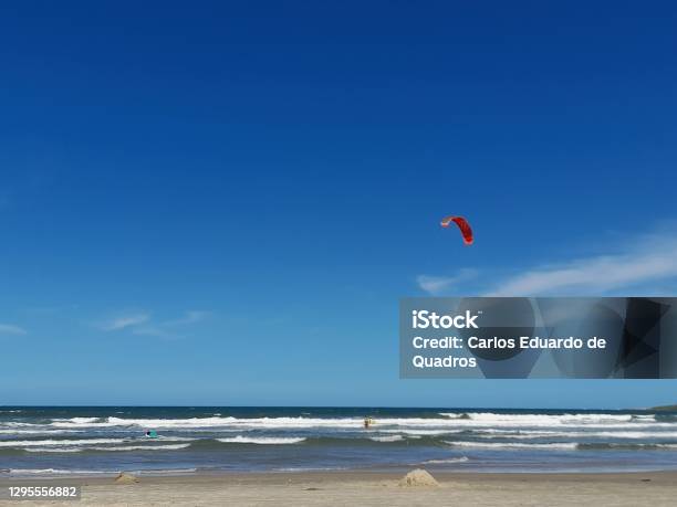 Edge Of Siriu Beach And Kitesurf Stock Photo - Download Image Now - Beach, Beauty, Beauty In Nature