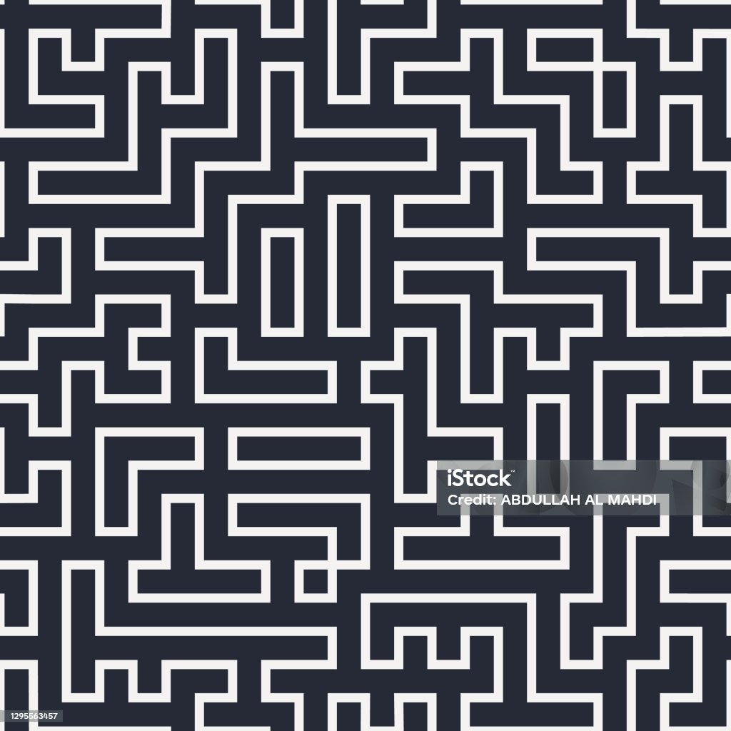 Angular Maze Pattern Geometric Maze Pattern Stock Illustration - Download Image Now ...