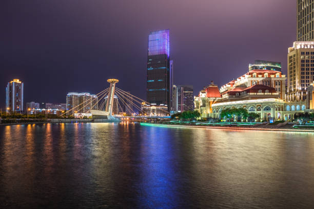 istock Illuminated Haihe river scenery,Tianjin,China 1295563646