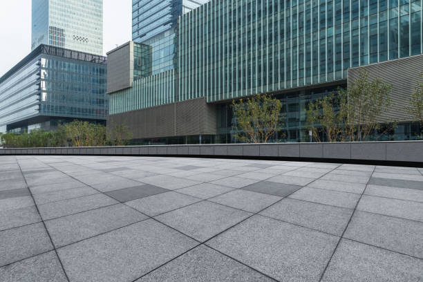 istock modern buildings and empty pavement in china 1295563700