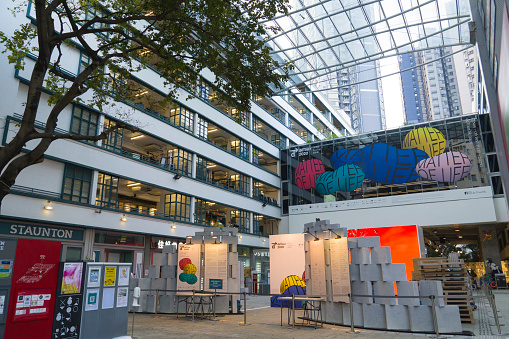 Hong Kong November 2020 : PMQ, Former Police Married Quarters, a Mixed-use Venue for Arts and Design in Hong Kong