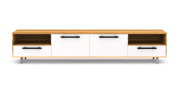 istock tv stand on white background. Isolated 3D illustration 1295572824