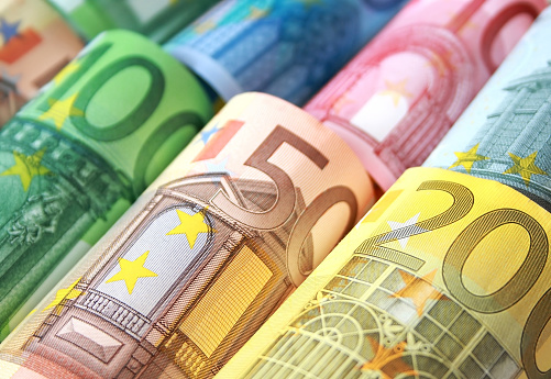 Antecedentes de financiación de divisas de billetes de euro photo