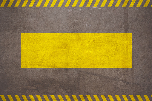 Hazard caution safety area background with yellow pattern line and free text copy space at the center. Background and texture illustration.